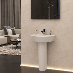 Arco 550mm pedestal basin with one tap hole