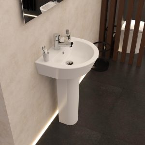 Arco 550mm pedestal basin with one tap hole