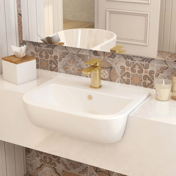 560mm semi countertop basin with one tap hole