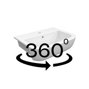 560mm semi countertop basin with one tap hole