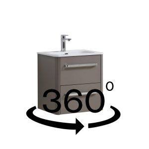 Suburb 500mm × 395mm double drawer wall mounted cabinet matt ash