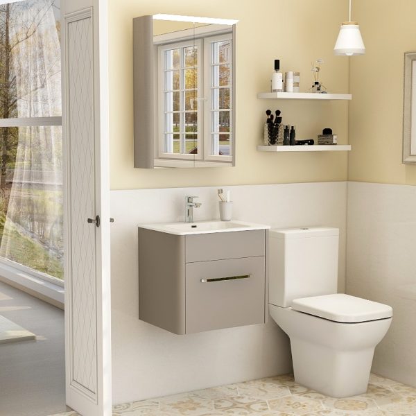 Suburb 500 wall mounted single drawer cabinet matt ash