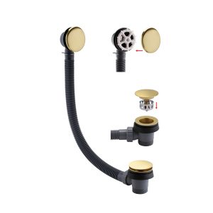 Hair Catch Brushed Brass Easy Clean Large Dome Clicker Bath waste