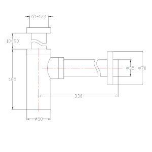 Minimalist Brass 1?" Matt Black bottle trap and pipe