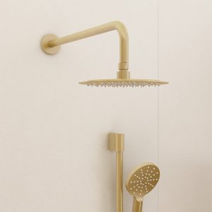 Imex Design Round 400mm Brushed Brass Wall Shower Arm