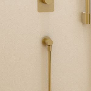 Round wall outlet elbow - Brushed Brass