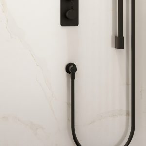 Round wall outlet elbow - Matt Black