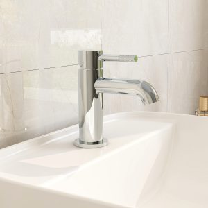 Ravine basin mixer in Chrome with universal clicker waste