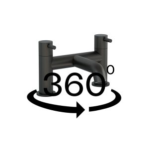 Ravine bath filler in Matt Black