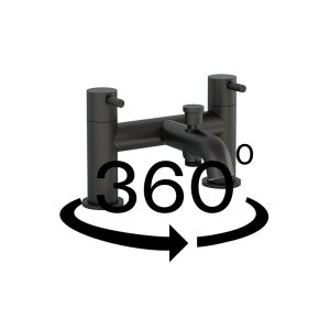 Ravine bath shower mixer in Matt Black (Incl hose, handset and wall bracket)