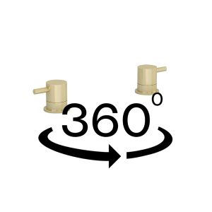 Ravine deck mounted cold/hot shut off valve in Brushed Brass