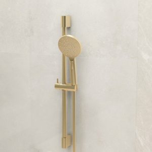 Imex Ravine Slide Rail Kit in Brushed Brass incl 1.5m hose and Multifunction handset