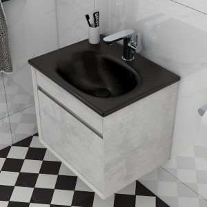 Alma 500 natural stone black basin
