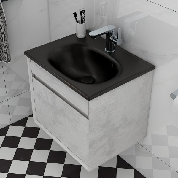 Alma 500 natural stone black basin