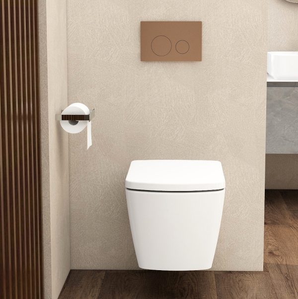 Ravine Toilets - round flush button bronze