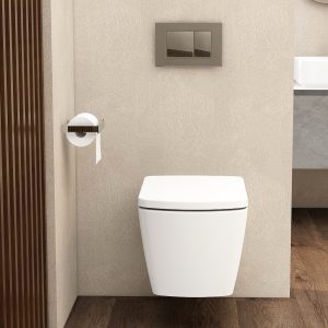 Ravine Toilets - square flush button chrome