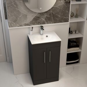 Imex Ivan Bathroom Furniture in 2 Door Black by Imex