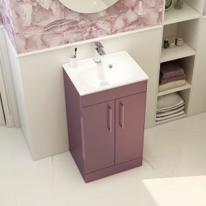 Ivan Plum Bathroom Furniture Floor Standing Double Door by Imex