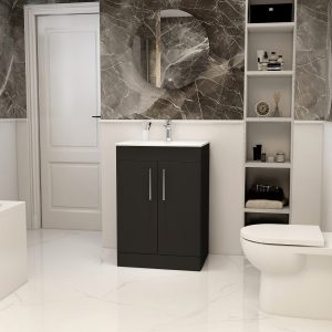 Imex Ivan Bathroom Furniture in 2 Door Black by Imex