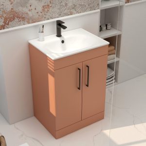 Ivan Terracotta Bathroom Furniture Floor Standing Double Door by Imex