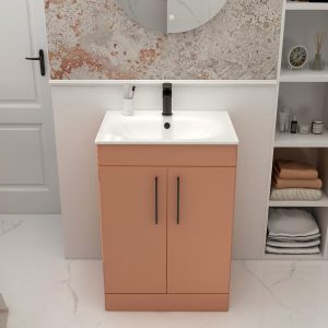 Ivan Terracotta Bathroom Furniture Floor Standing Double Door by Imex