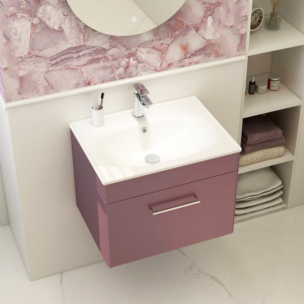 Ivan Plum Bathroom Furniture Wall Mounted by Imex