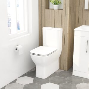 Quadro comfort height close coupled closed back pan & cistern