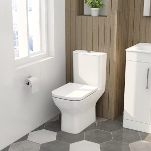 Quadro close coupled open back pan & cistern