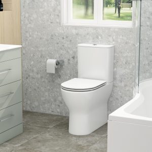 Ronda comfort height, close coupled closed back pan & cistern