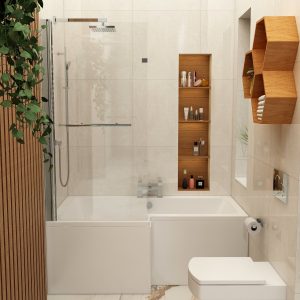 Imex Premiercast Multi layer Reinforced  Quadro 1500 Left Hand Shower Bath