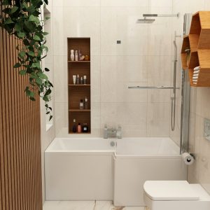 Imex Premiercast Multi layer Reinforced Quadro 1500 Right Hand Shower Bath