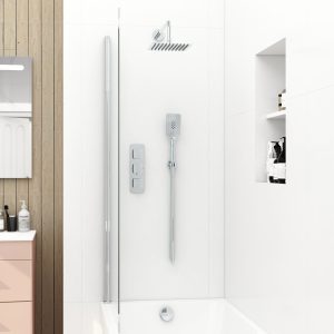 Quadro 3 handle triple diverter shower pack in Chrome